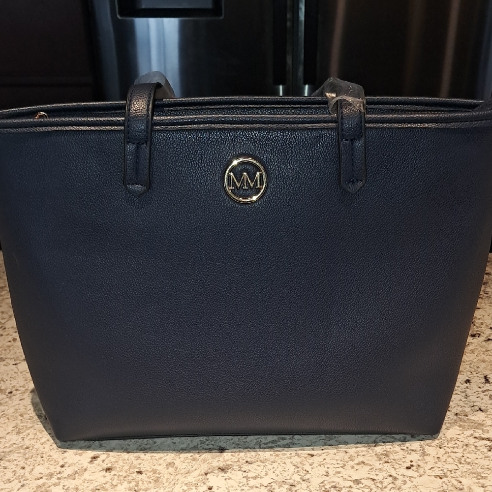 Marilyn Monroe Navy Tote Bag with Gold Logo
